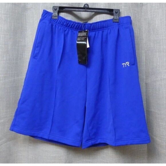 TYR Male Warm-Up Shorts, Royal Blue, XL - Picture 1 of 7